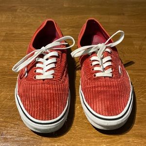 Red corduroy vans